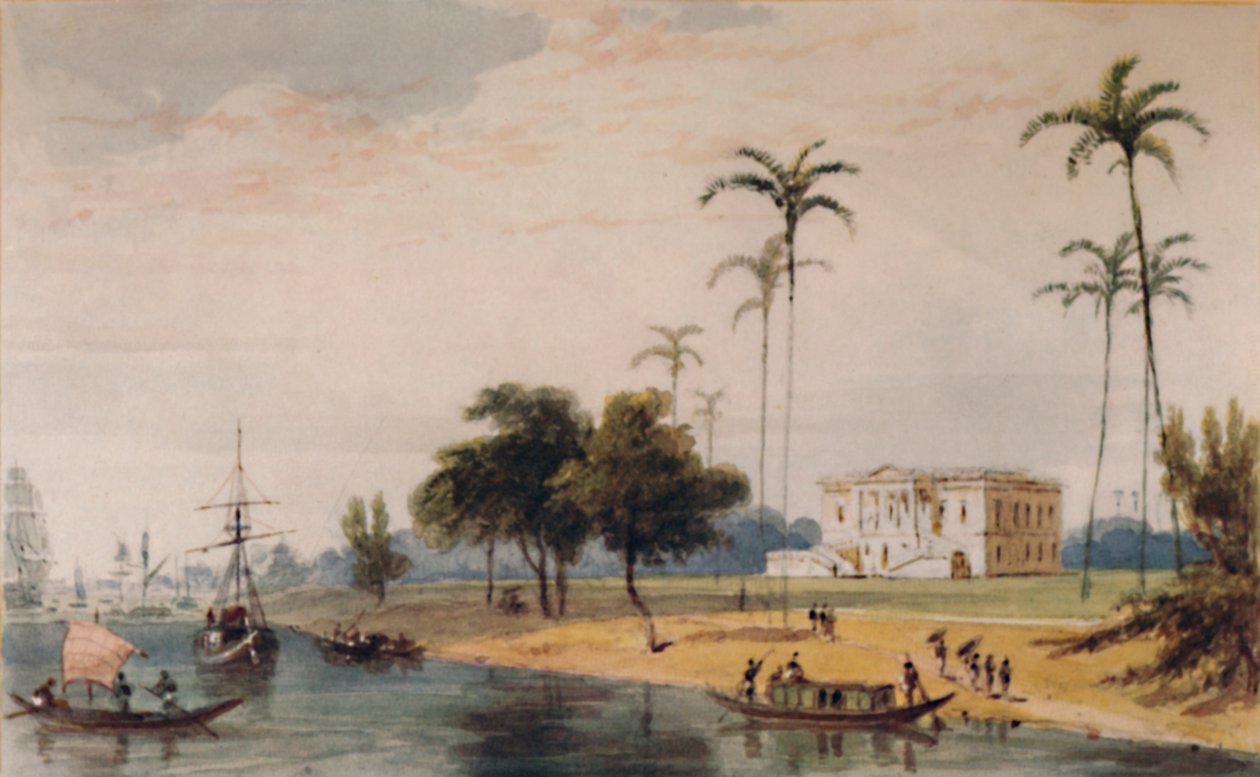 I Garden House Reach, Calcutta, c1786-1791, 1935 af William Daniell