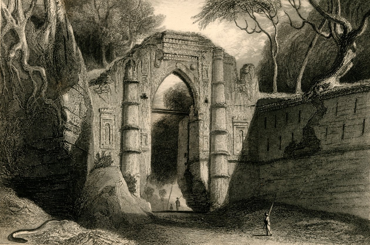 Kutnallewe-porten, Gour, 1835. af William Daniell