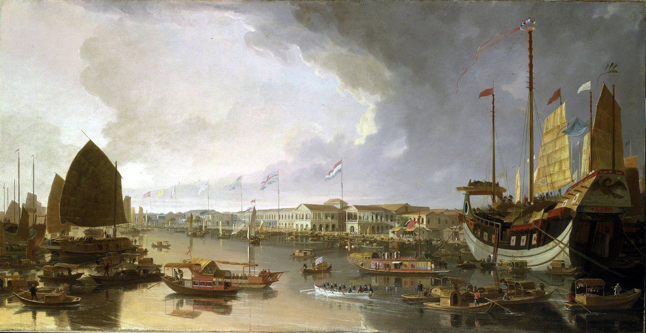 Oversigt over europæiske fabrikker i Canton (Kina) med beskrivelser af sejlads på Guangdong-floden (eller Perlefloden) og et bredt udvalg af både af William Daniell