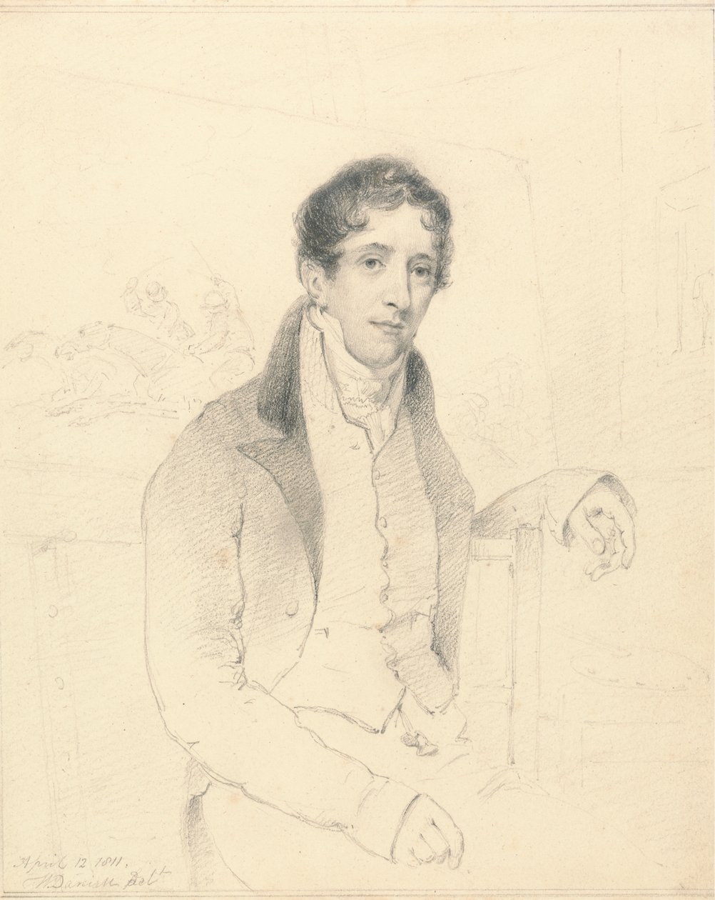 Portræt af en sportskunstner, muligvis W. B. Daniell af William Daniell