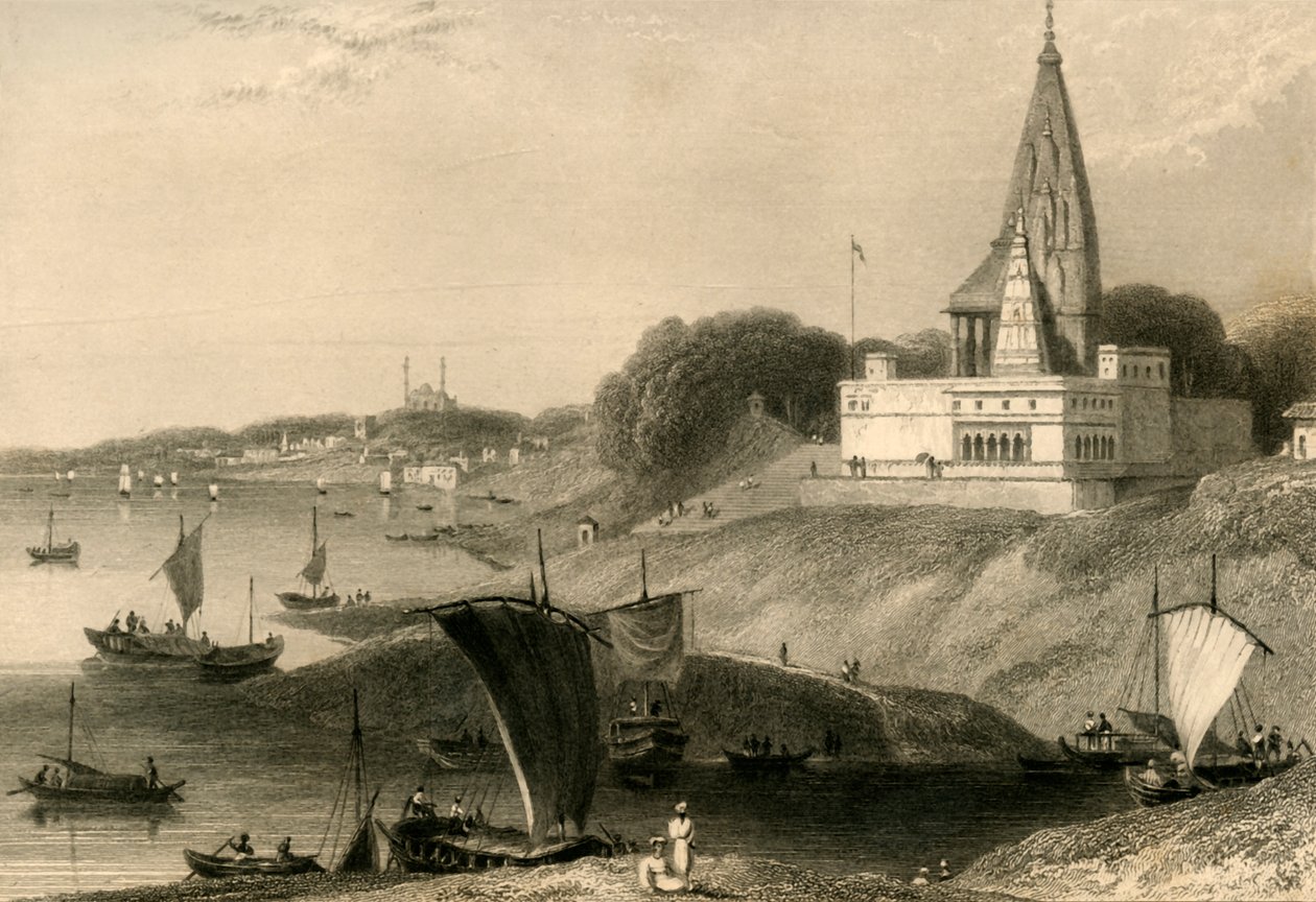 Bernar-pagoden, Benares, 1835. af William Daniell
