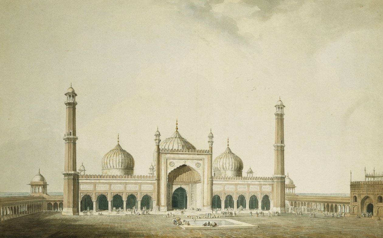Jama Masjid, Delhi, af William Daniell
