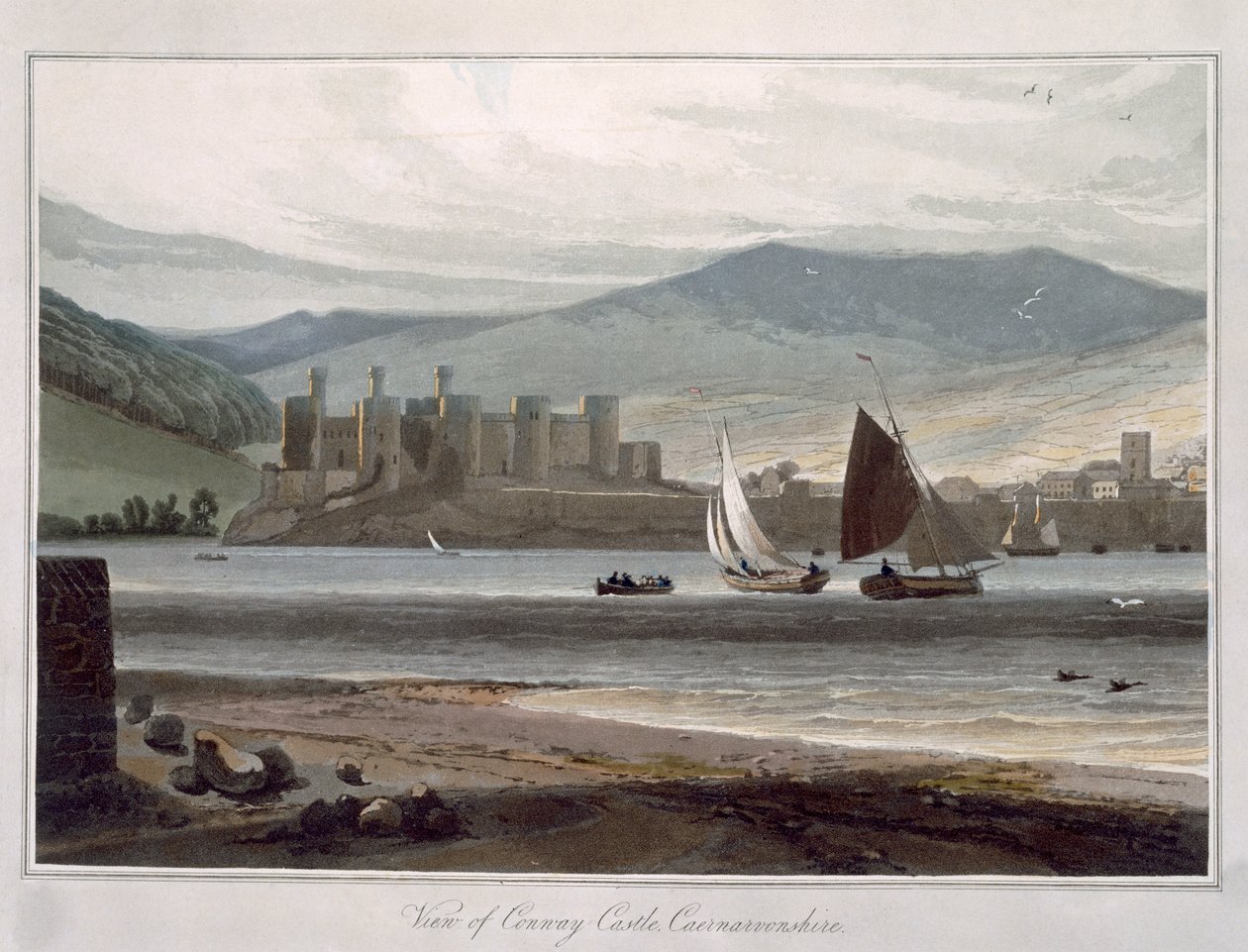 Udsigt over Conway Castle, Caernarvonshire, fra 
