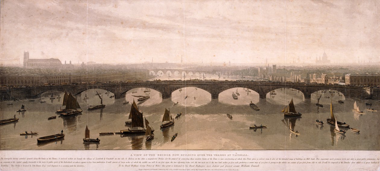 Udsigt over London fra syd, 1810 af William Daniell