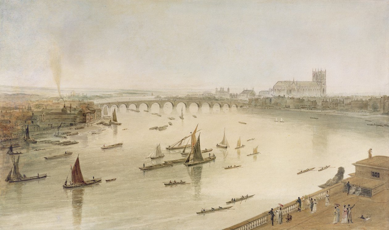 Westminster Bridge fra Somerset House, 1805 af William Daniell