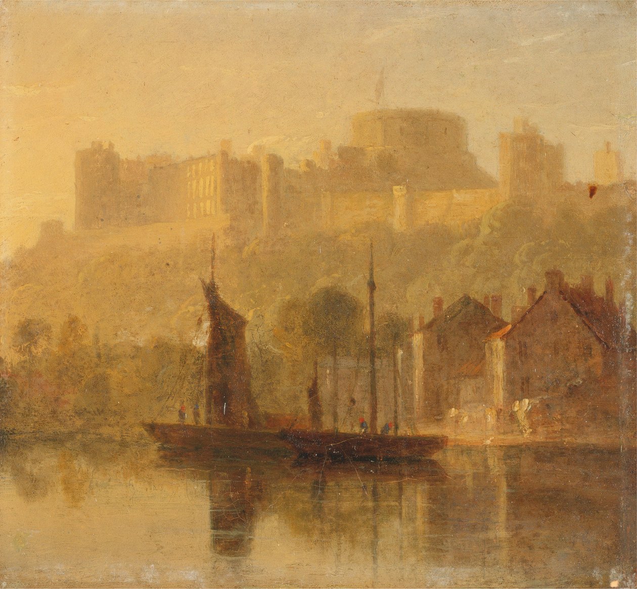 Windsor Castle fra Themsen af William Daniell