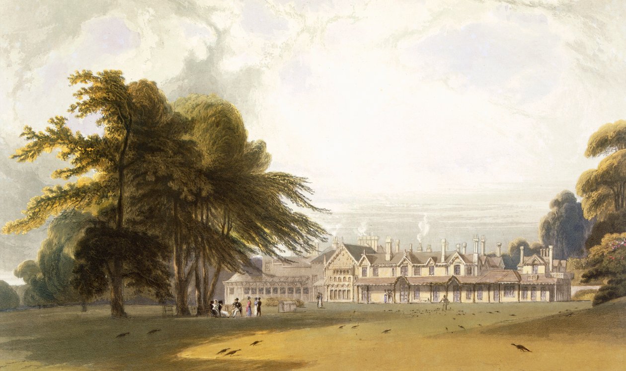 Windsor Park: Royal Lodge, c1827-30. af William Daniell