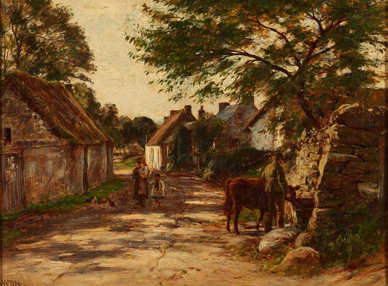 Sen eftermiddag i en landevej (olie på lærred) af William Darling McKay