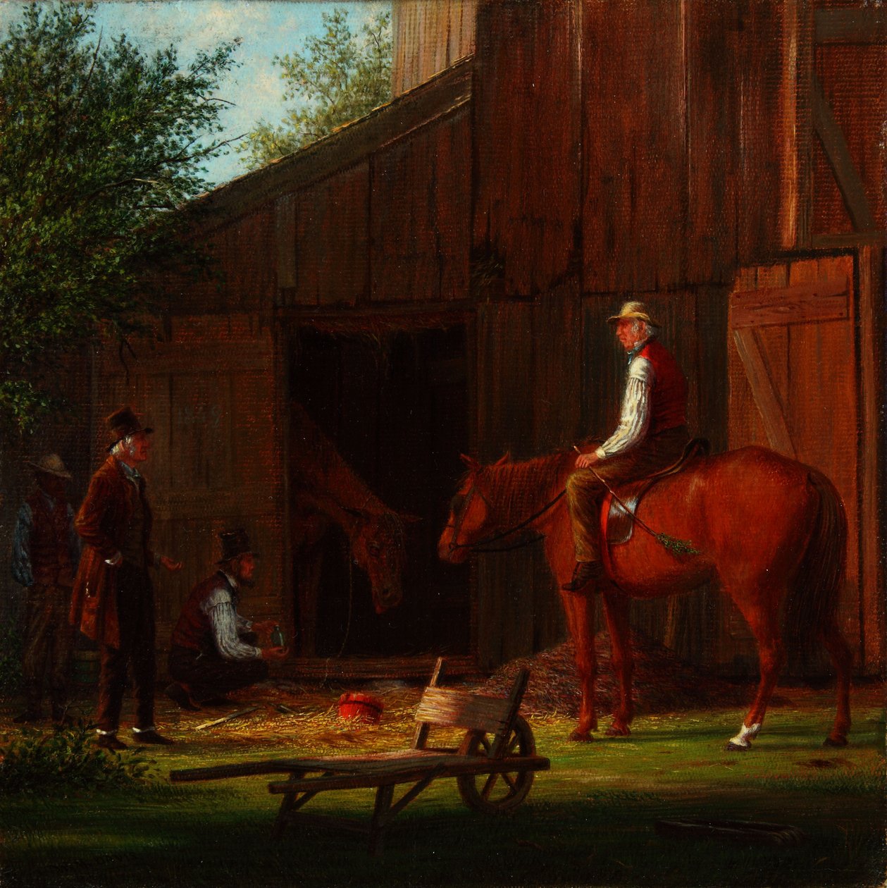 Den syge hest 1869 (olie på lærred) af William Davis