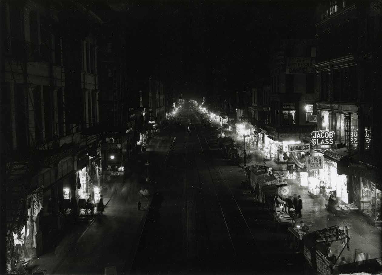 Natudsigt over Grand Street ved Orchard Street, NYC, 1917 af William Davis Hassler