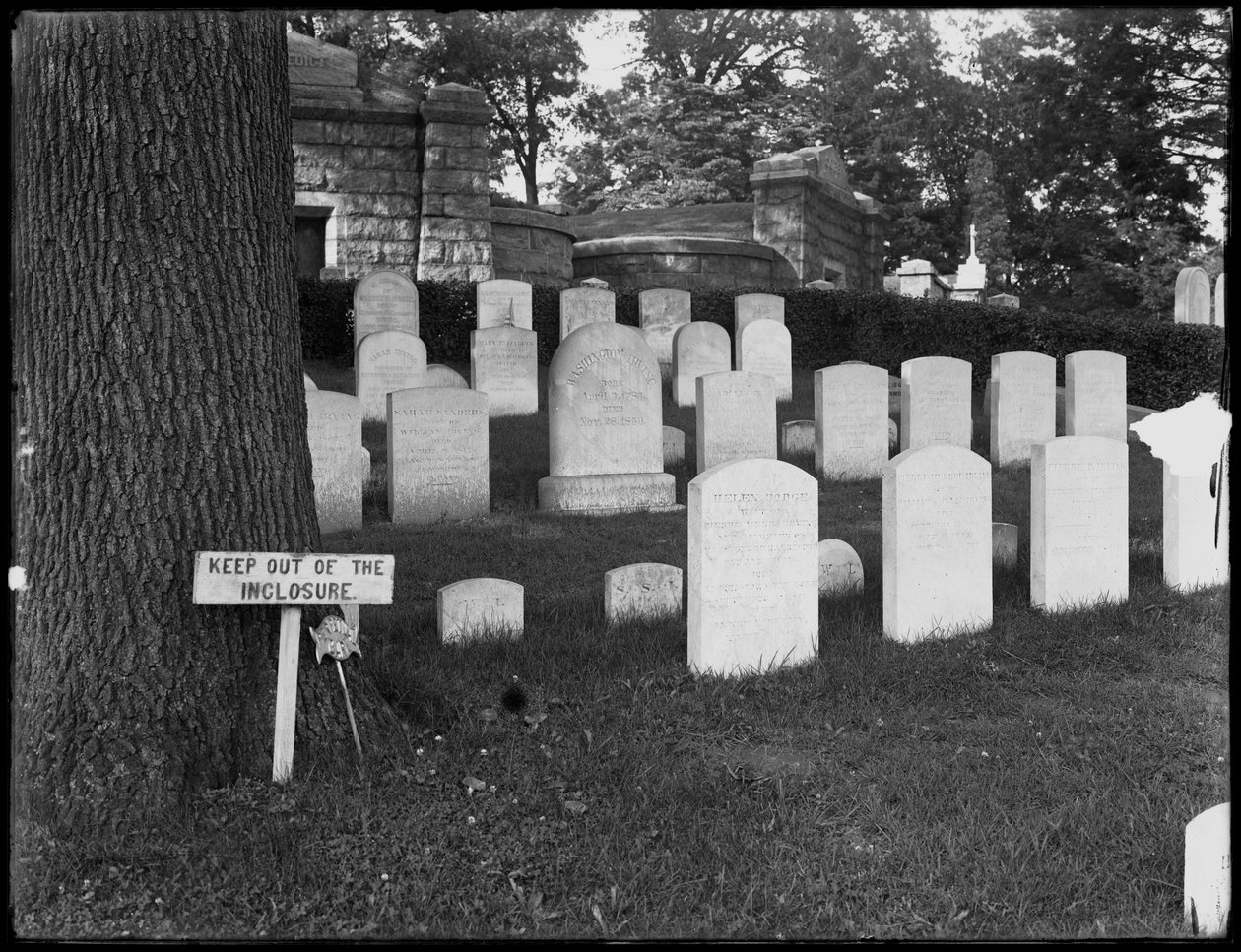 Washington Irvings grav, Sleepy Hollow Cemetery, Tarrytown, N.Y., 8. juli 1914 af William Davis Hassler