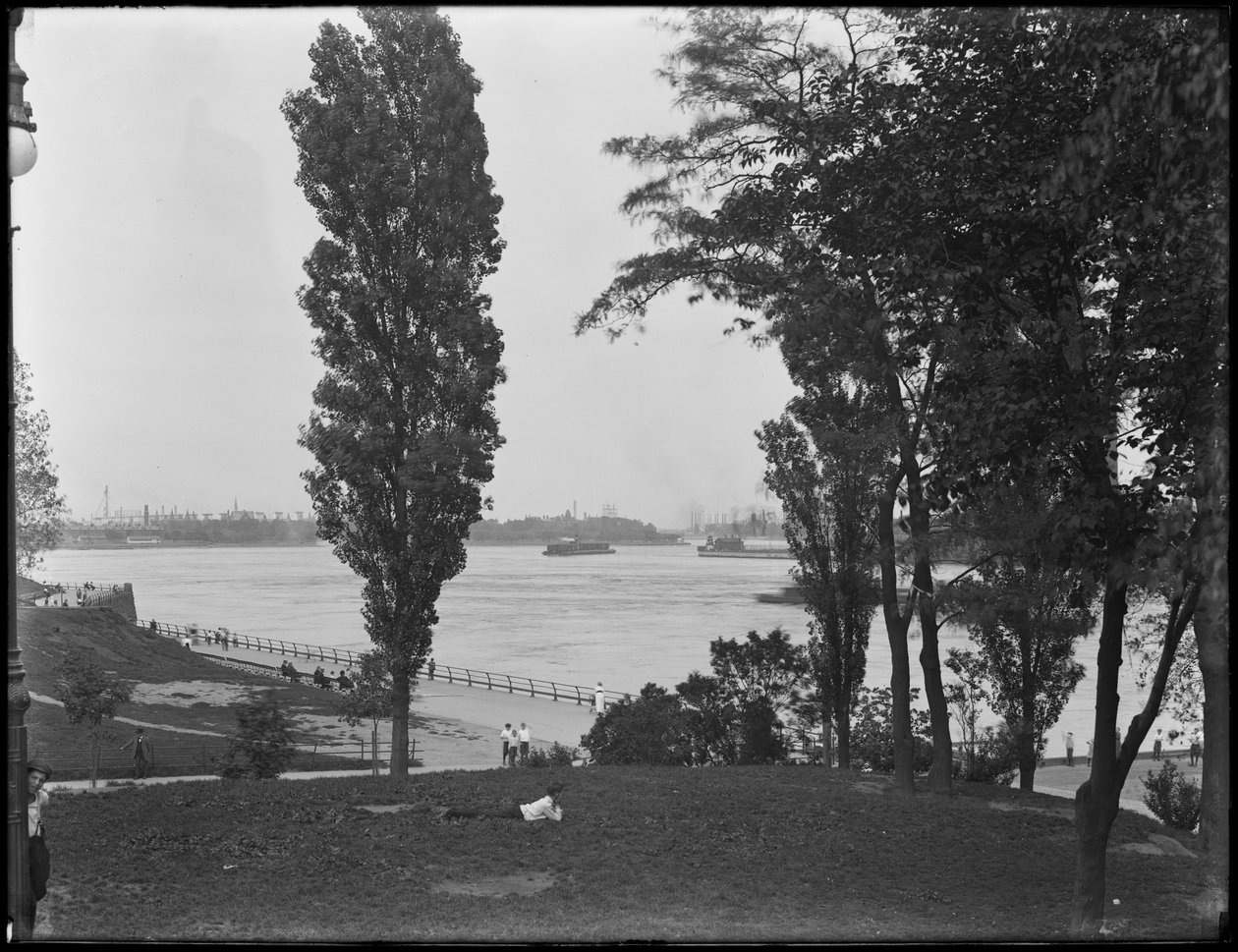 Udsigt over Hell Gate og East River fra 86th Street Park, New York City, 31. juli 1914 af William Davis Hassler
