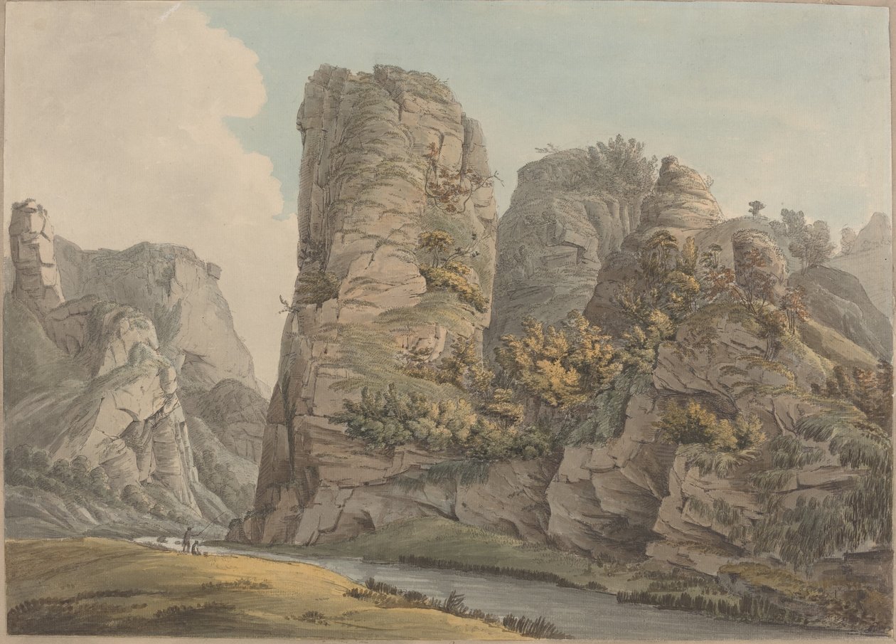 En enestående klippe i Dove-Dale ved navn Pickerell af William Day