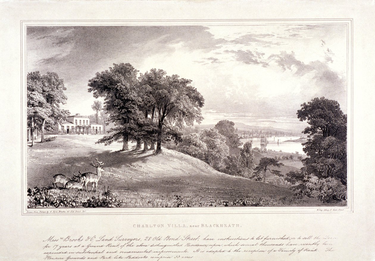 Charlton House nær Blackheath, Greenwich, London, c1830. af William Day