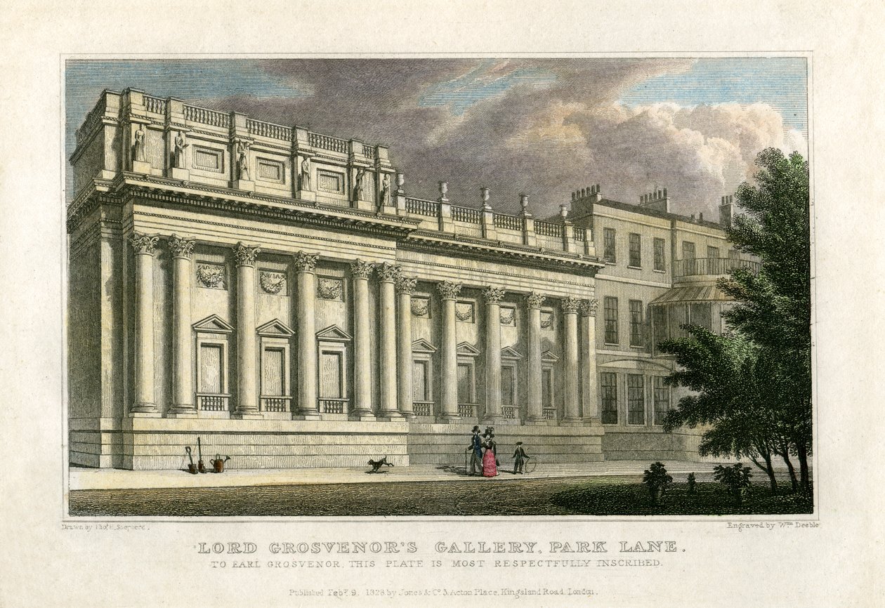 Lord Grosvenors Gallery, Park Lane, London, 1828 af William Deeble