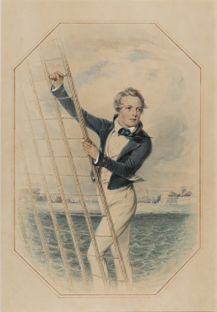 Arthur William Acland Hood, 16, maj 1840 (wc, gouache og gummi arabicum på papir) af William Derby