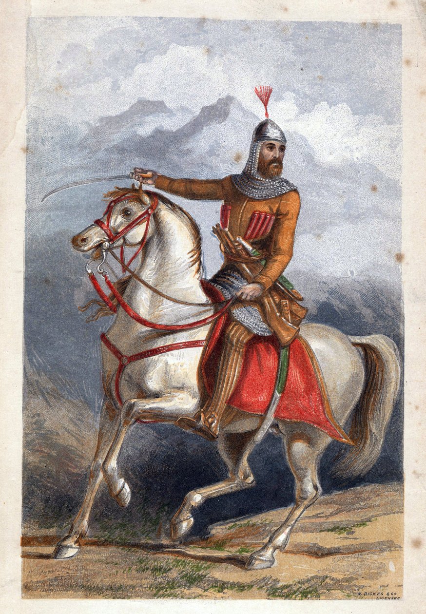 Chamil ou Imam Chamil - Imam Shamil (1797-1871) - Dickes, William (1815-1892) - Farvelitografi - 18x11 - Privat samling af William Dickes