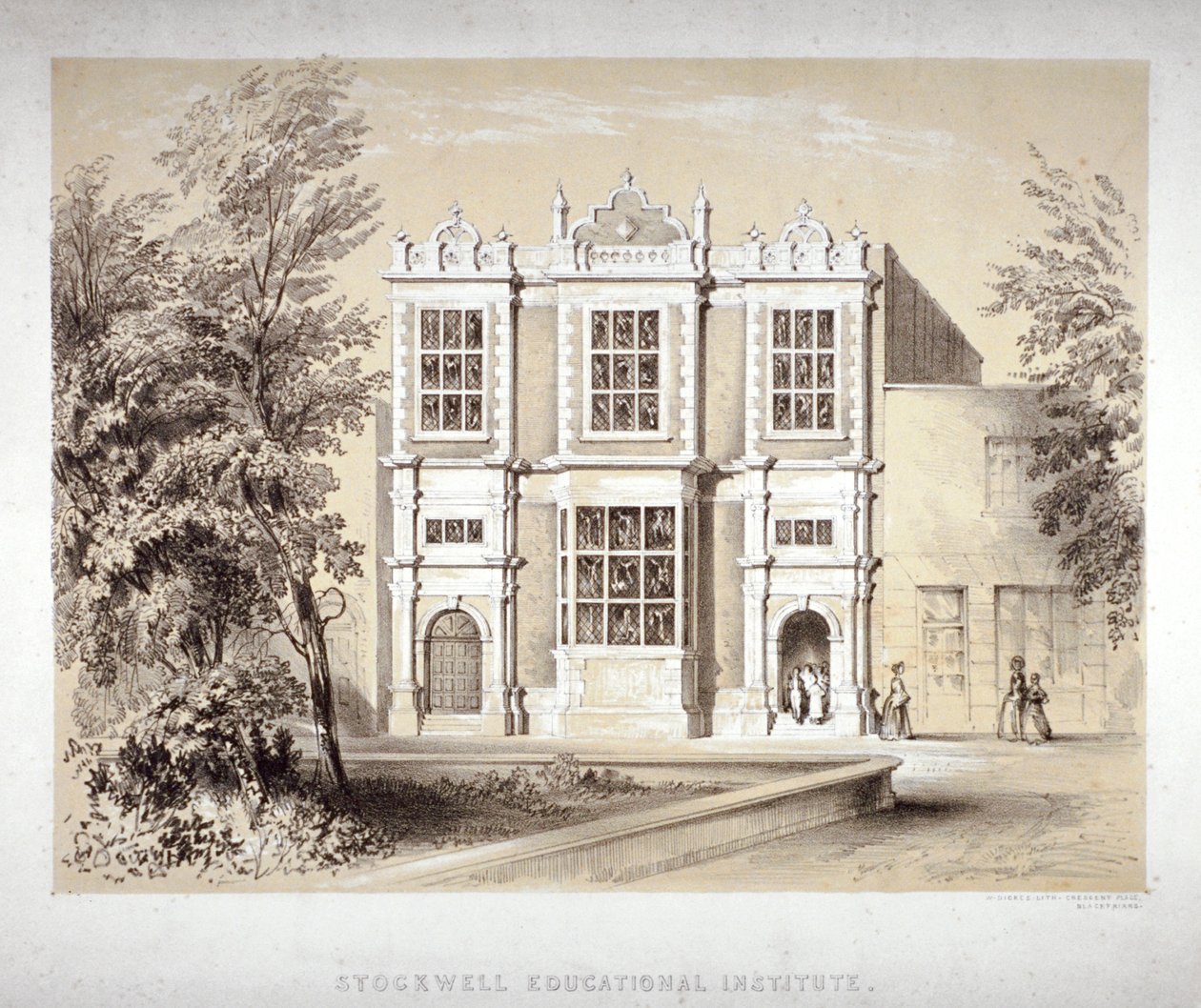 Stockwell Educational Institute, Stockwell, Lambeth, London, c1860 af William Dickes