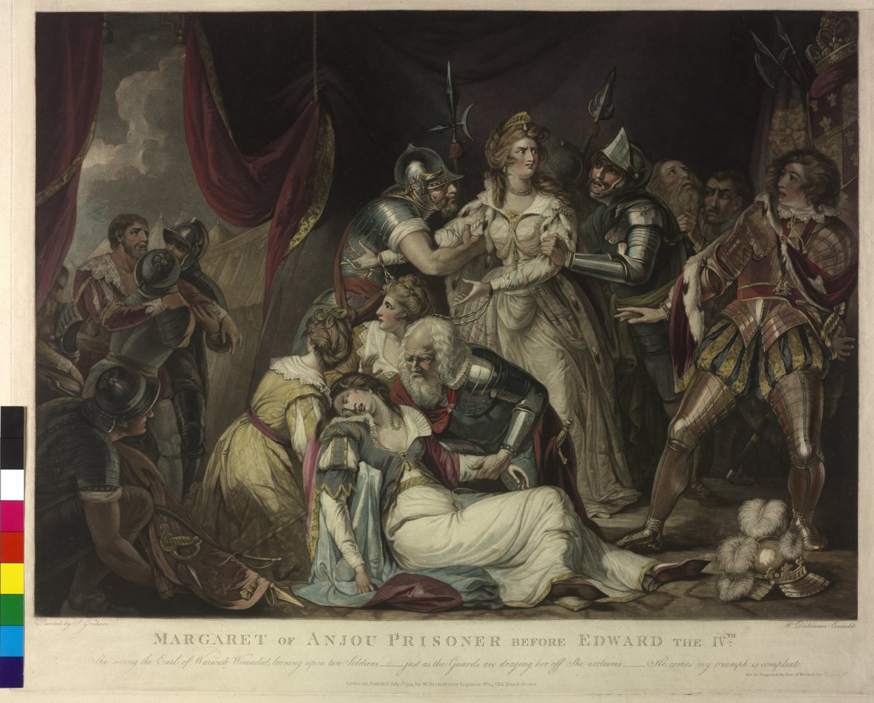 Illustration af: Francklin Margaret af Anjou (mezzotint) af William Dickinson