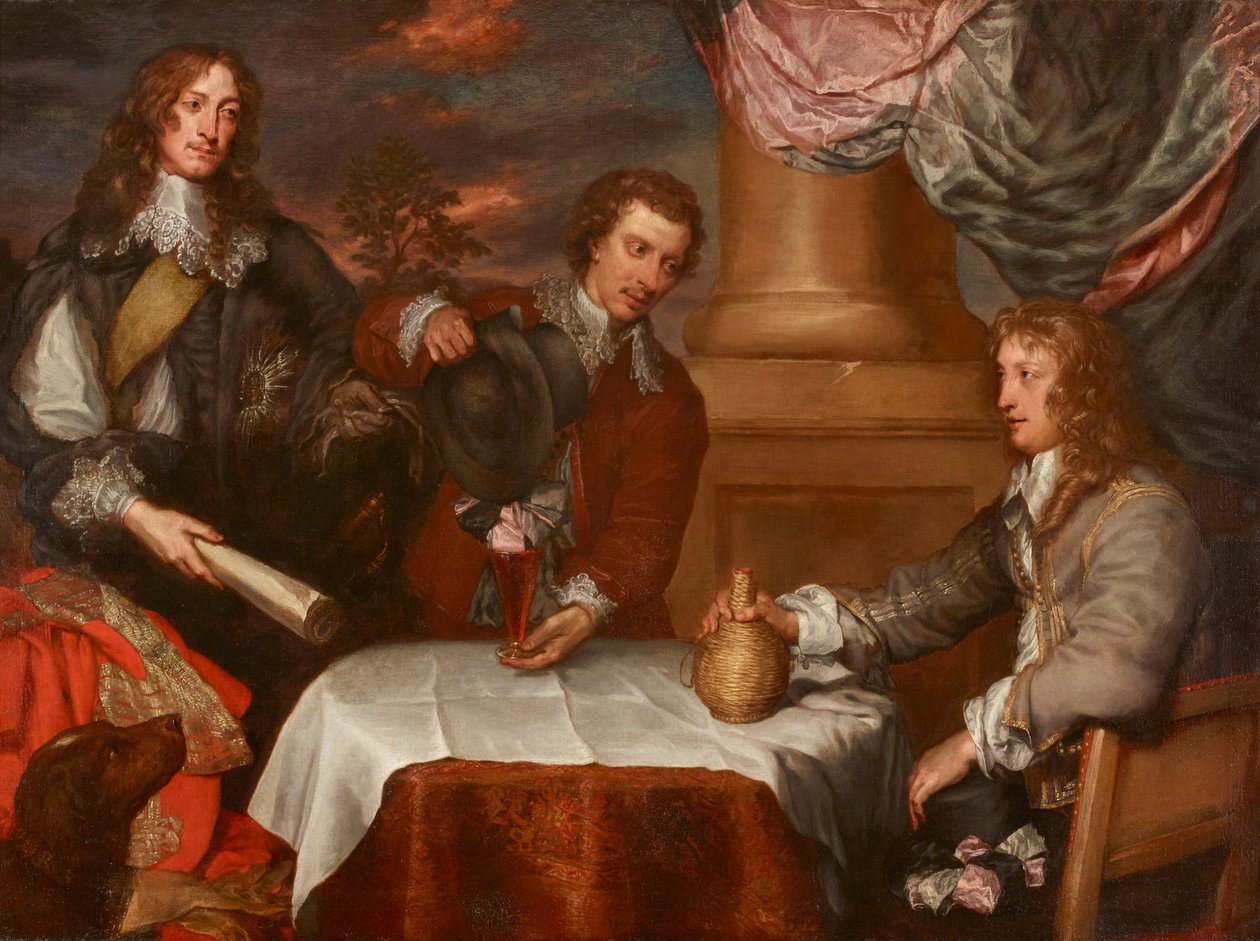 Portræt af prins Rupert, oberst William Legge (sandsynligvis) og oberst John Russell af William Dobson