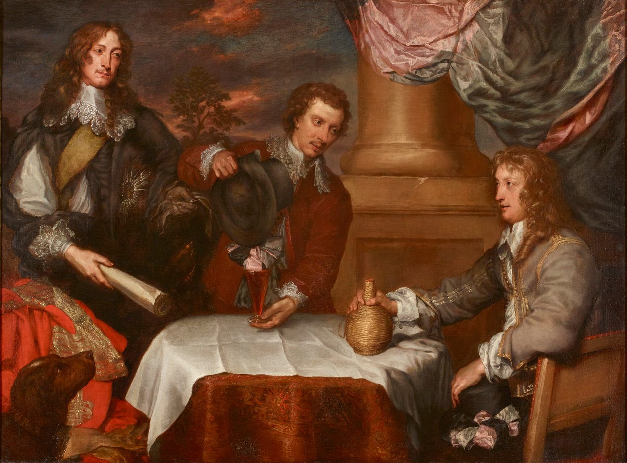 Portræt af prins Rupert, oberst William Legge og oberst John Russell, 1645-1646 af William Dobson