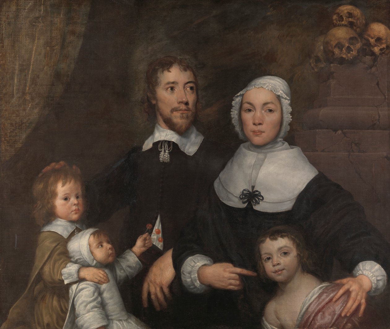 Portræt af en familie, sandsynligvis det af Richard Streatfeild af William Dobson