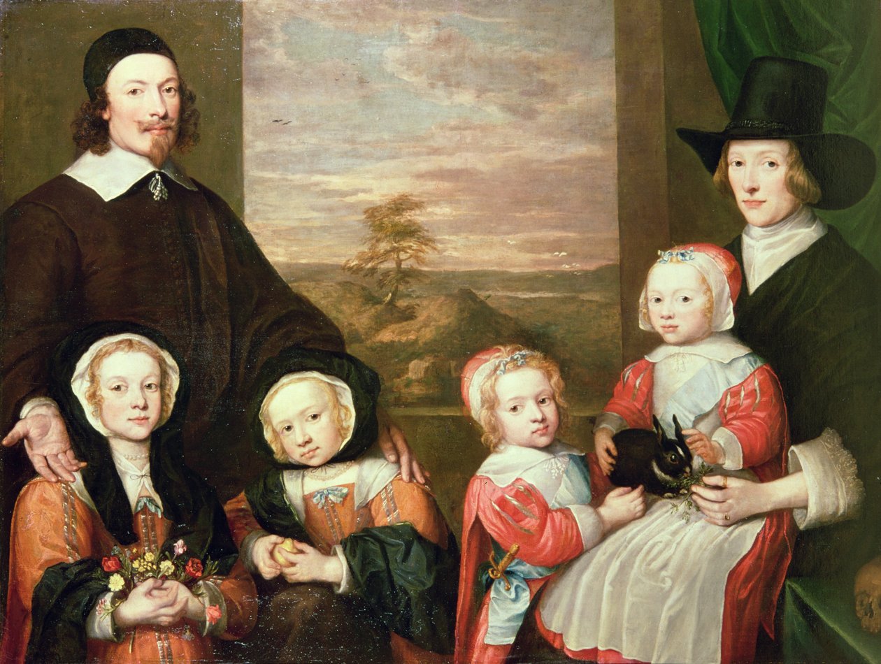 Uidentificeret familieportræt, traditionelt antaget at være det af Sir Thomas Browne, midten af 1640
