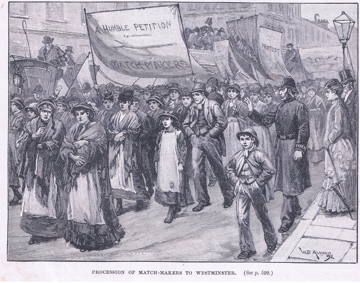Optog af tændstikmændene til Westminster 1871 AD af William Douglas Almond