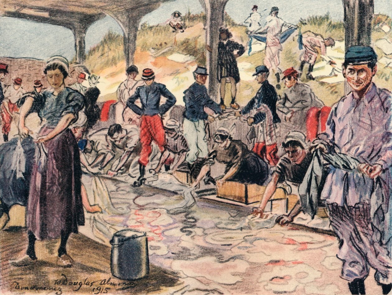 Vask for soldaterne, Douarnenez, 1915 af William Douglas Almond