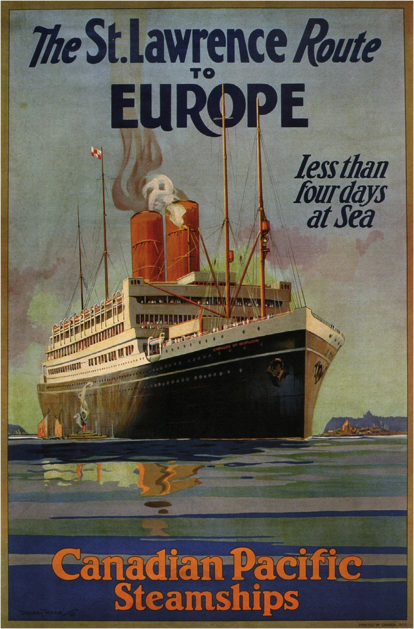 Canadian Pacific St. Lawrence Route To Europe, 1925 af William Dudley Burnett Ward the Younger