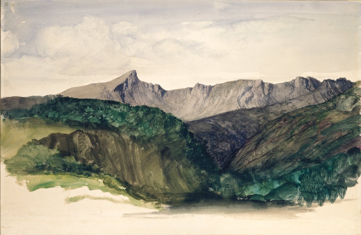 Studie af en fjern række af bjerge, 1860 af William Dyce