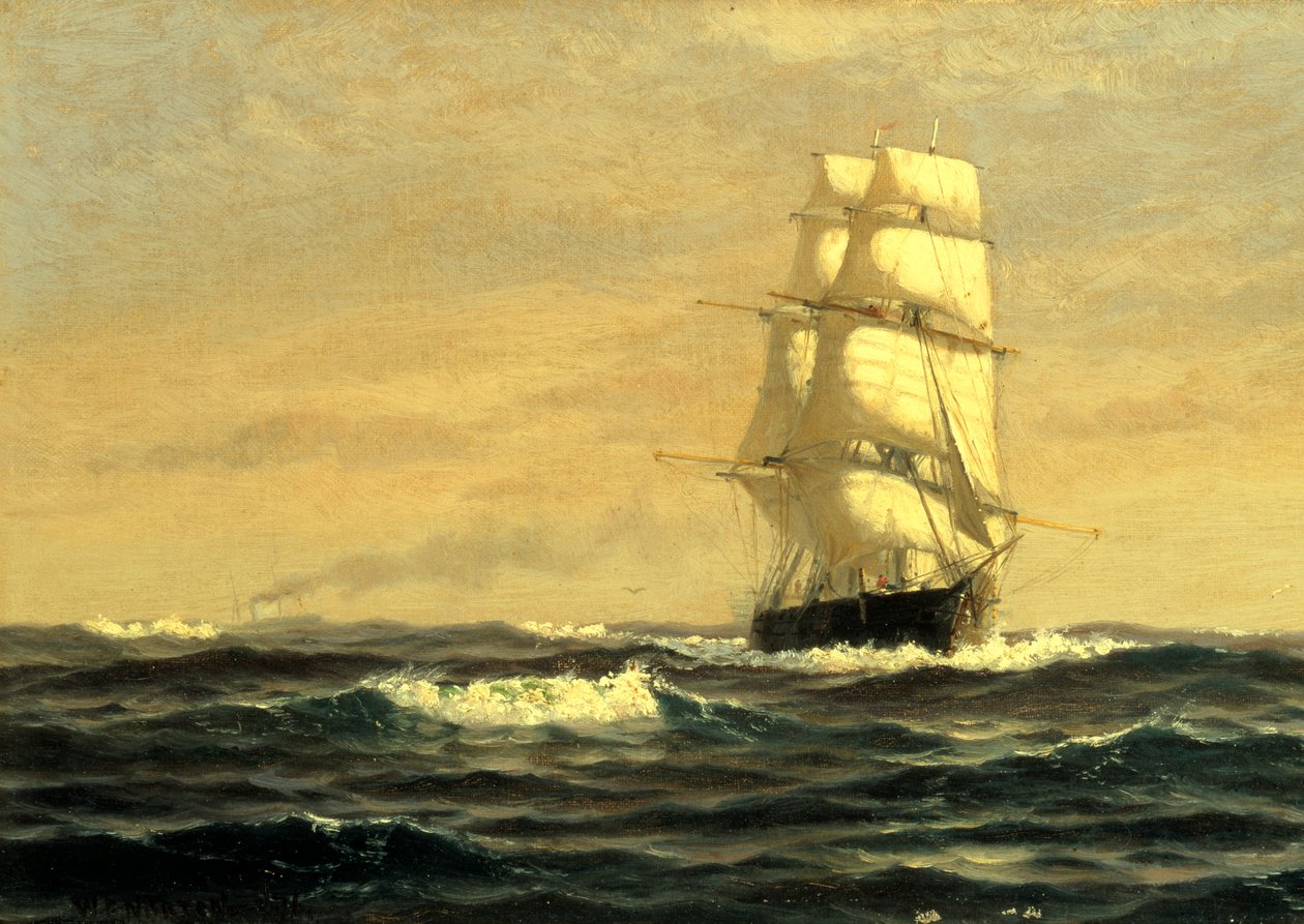 Sejlskib - ud for kysten af Maine, 1876. af William E. Norton