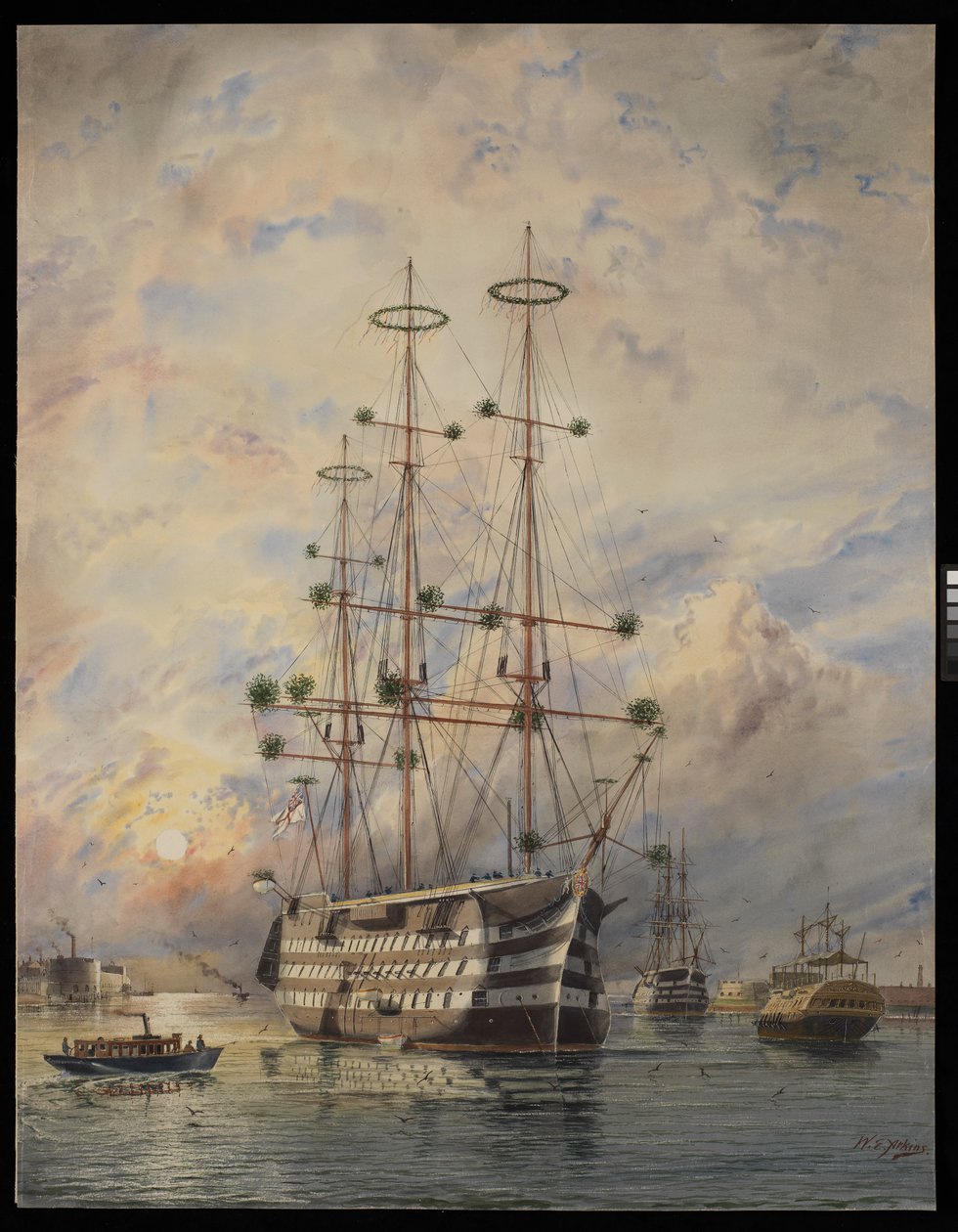 HMS Victory (akvarel) af William Edward Atkins
