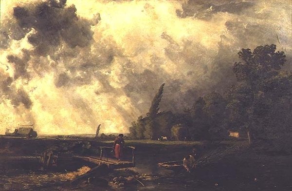 Scene på bredden af Medway - En stormfuld dag af William Edward Dighton