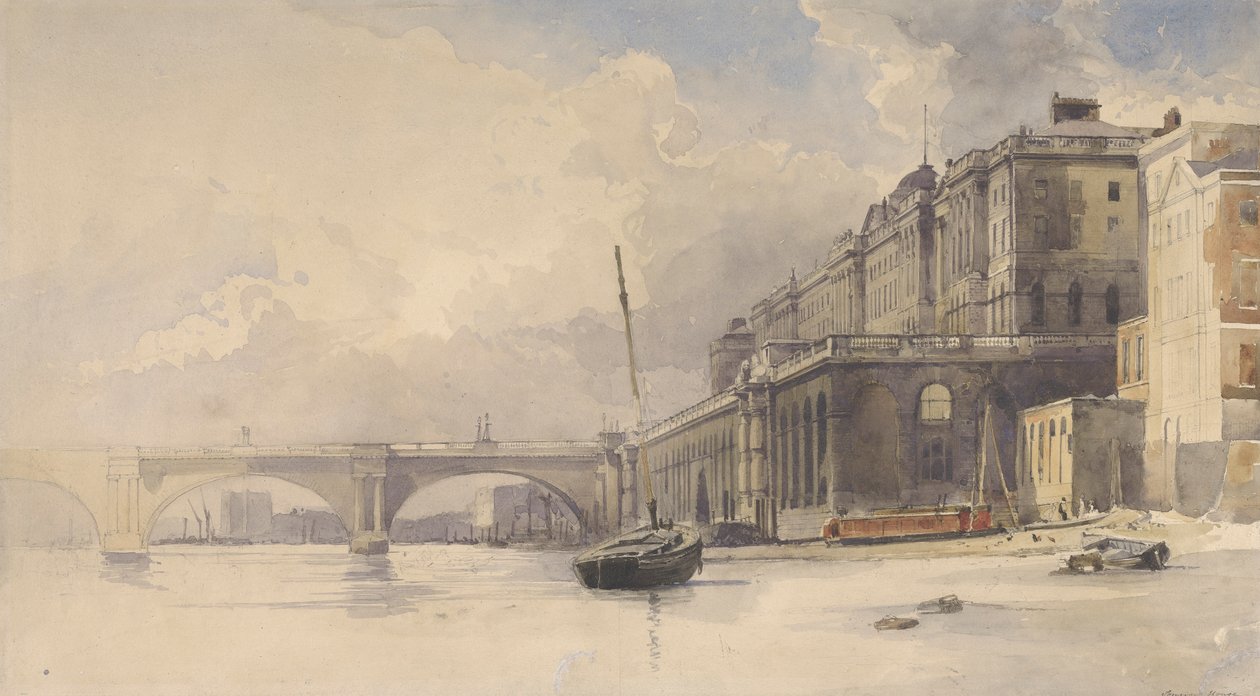 Somerset House og Waterloo Bridge af William Edward Dighton