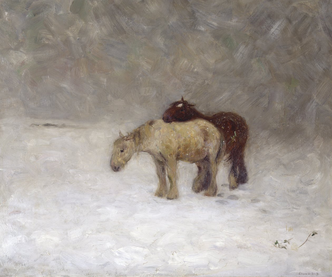 A Snow Storm, ca. 1891 (olie på lærred) af William Edward Stott