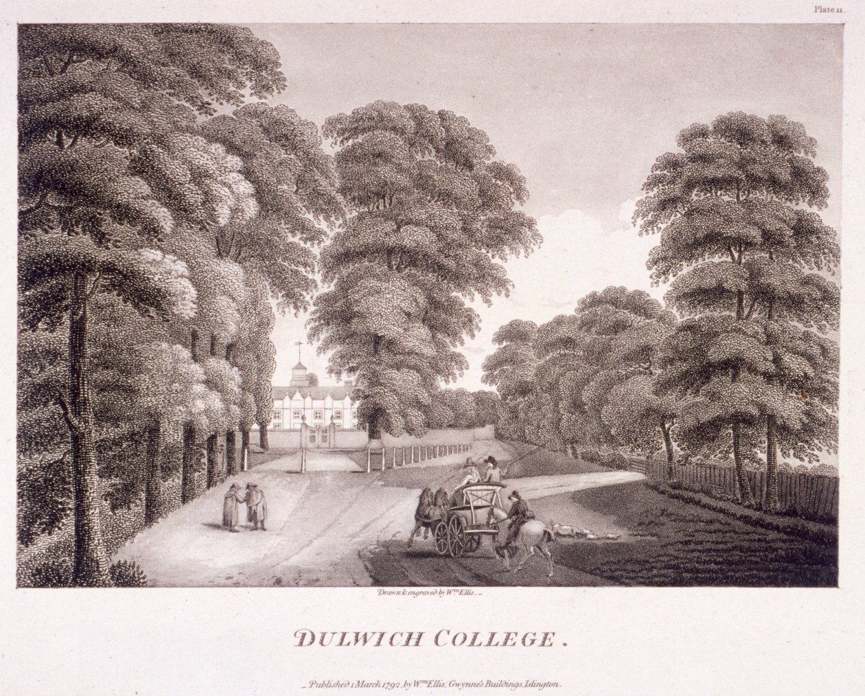 Dulwich College, Camberwell, London, 1792 af William Ellis