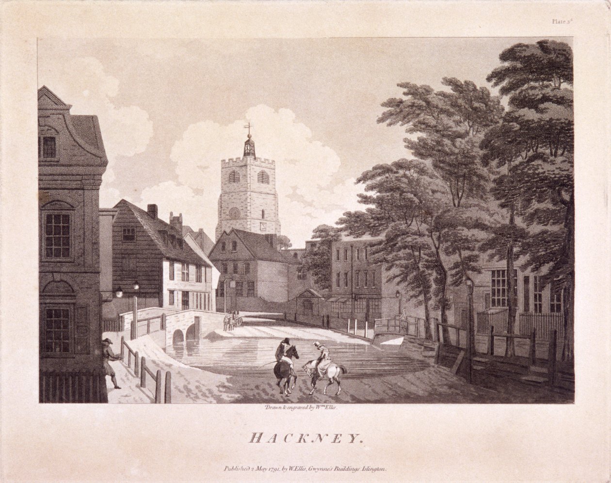 Hackney Brook, Hackney, London, 1791 af William Ellis