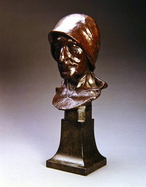 En gammel kvinde, ca.1890 (kobber og bronze) af William Ernest Reynolds Stephens
