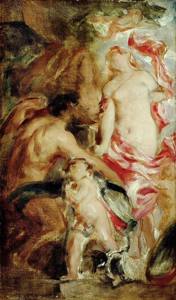 Allegorisk studie, en skitse (olie på lærred) af William Etty