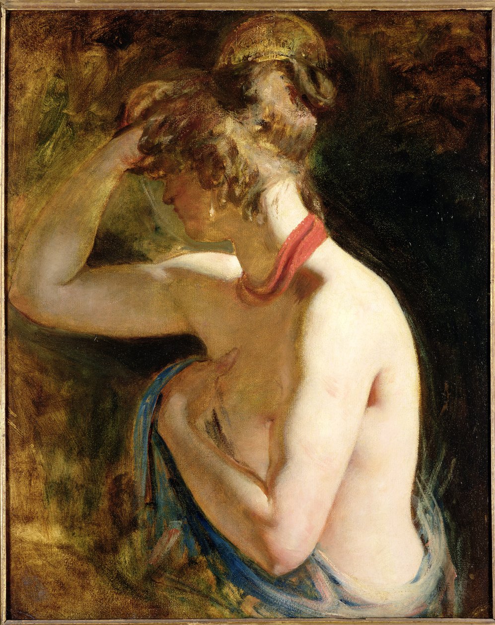 Halv nøgen, højre arm løftet til hovedet af William Etty