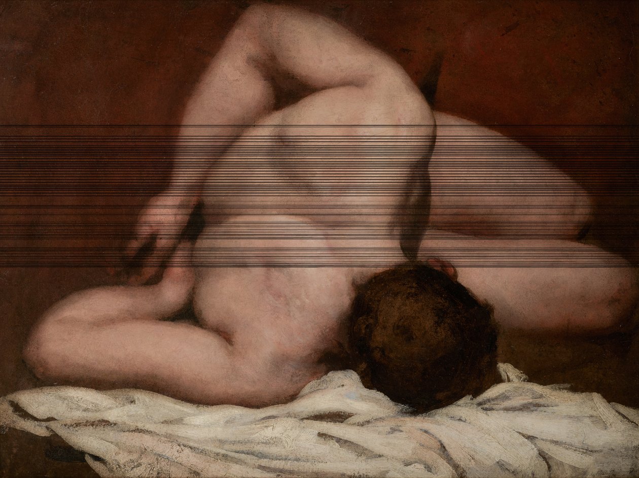 Mandlig nøgen (olie på lærred) af William Etty