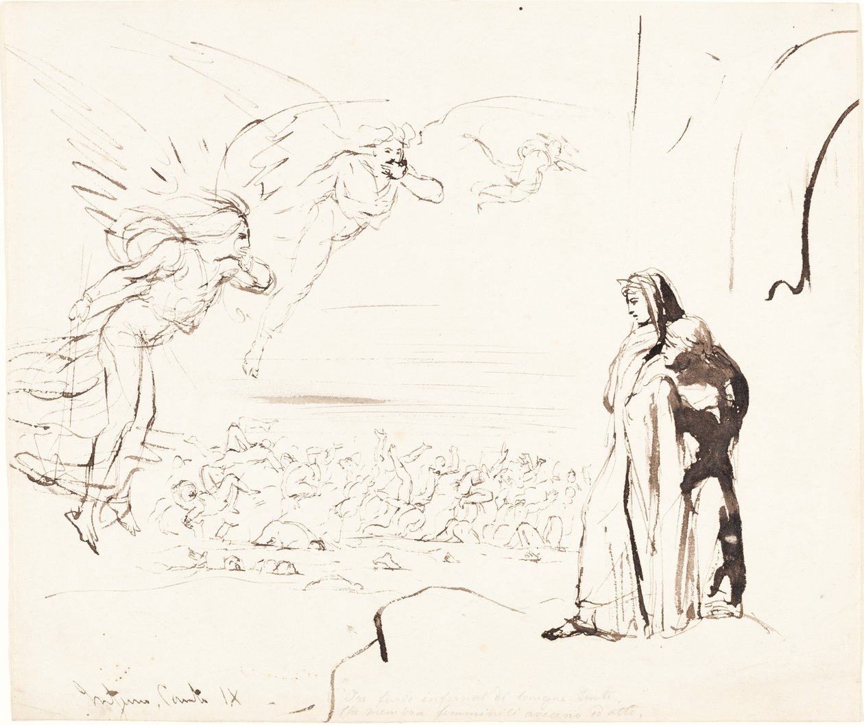Scene fra Inferno (canto IX) af William Etty