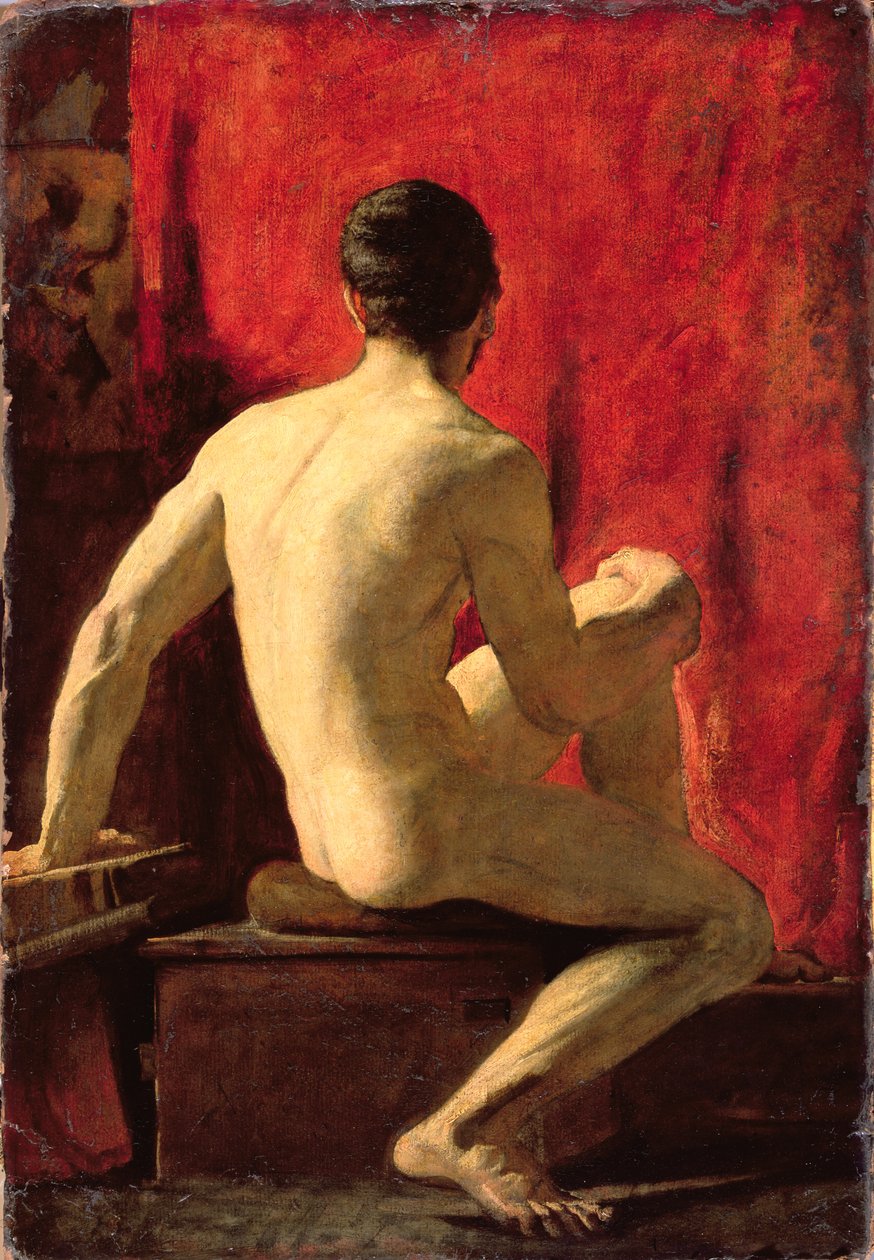 Istuva miesmalli (öljy myllylaudalle) af William Etty