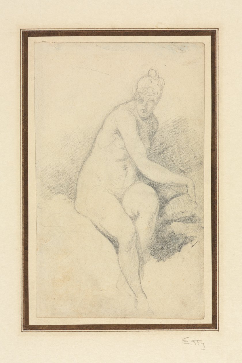 Siddende nøgen af William Etty