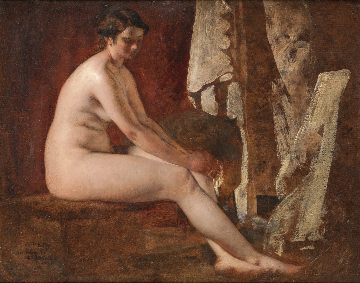 Siddende nøgen af William Etty