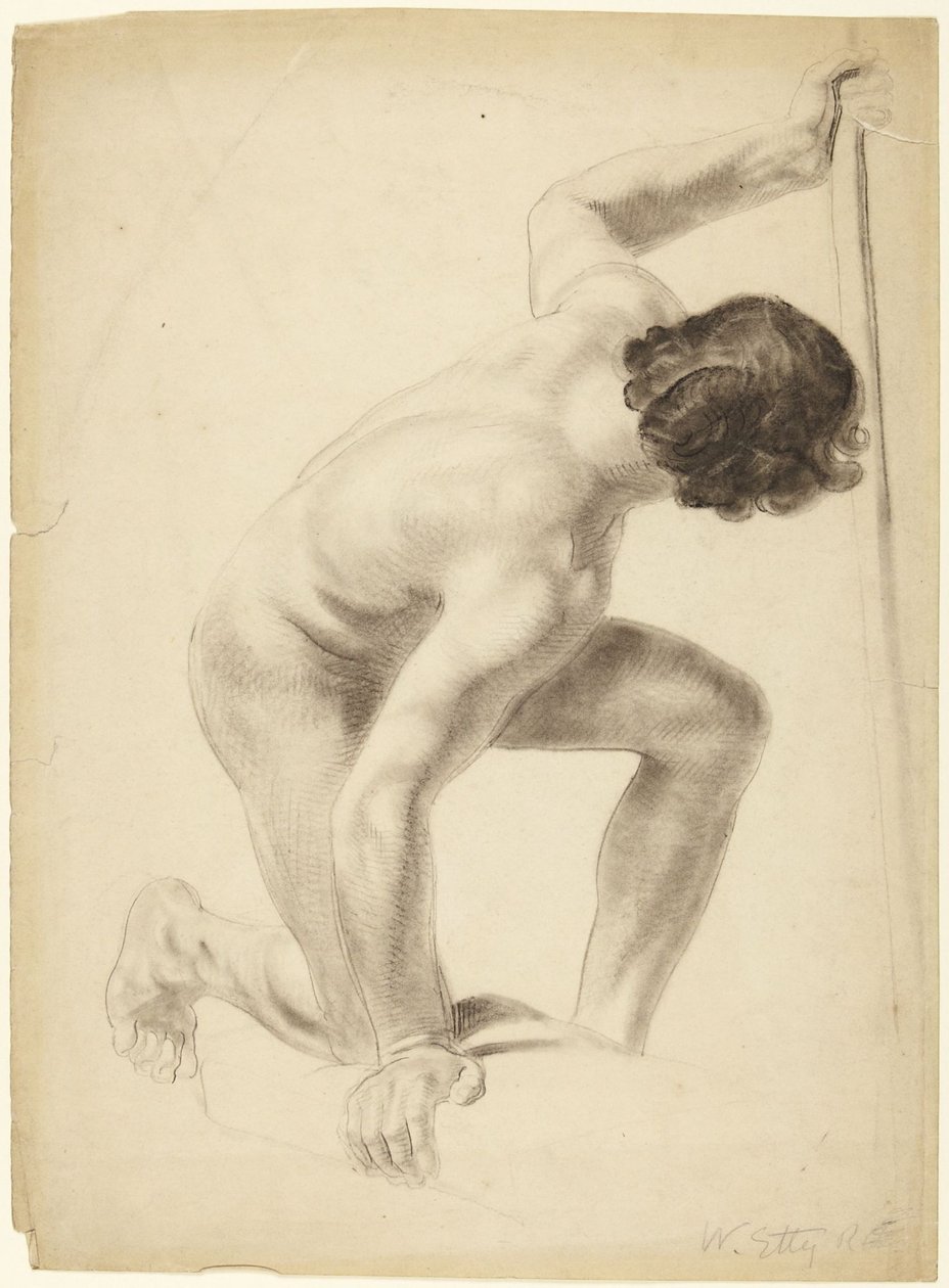 Studie af en mandlig figur af William Etty
