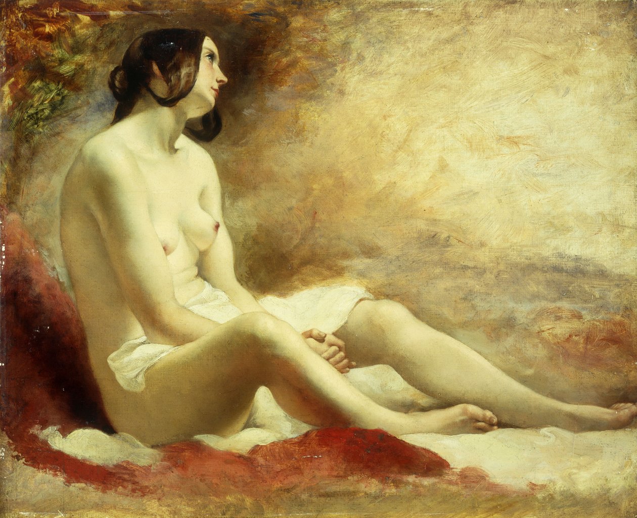 Studie af en draperet nøgen af William Etty