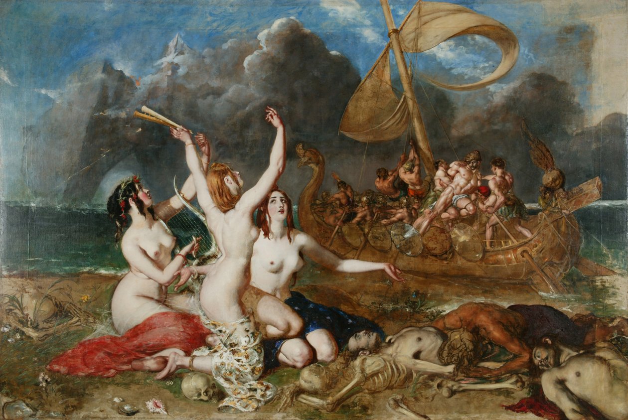 The Sirens And Ulysses, ca. 1837 (olie på lærred) af William Etty