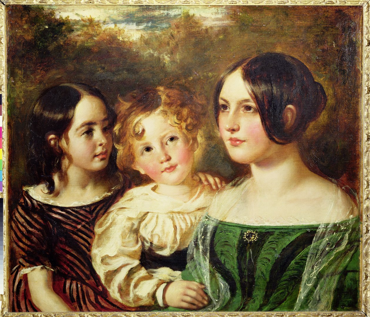 The Wood Children - Emily, Frederick og Mary, ca. 1845 (olie på lærred) af William Etty